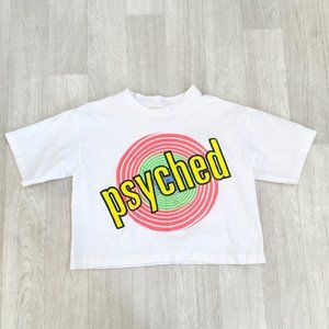 Vintage Cropped Graphic Tee One Size Small Medium